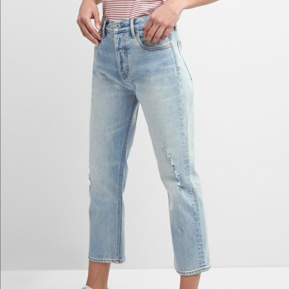 Cone Denim High Rise Straight Crop Jeans Size 27